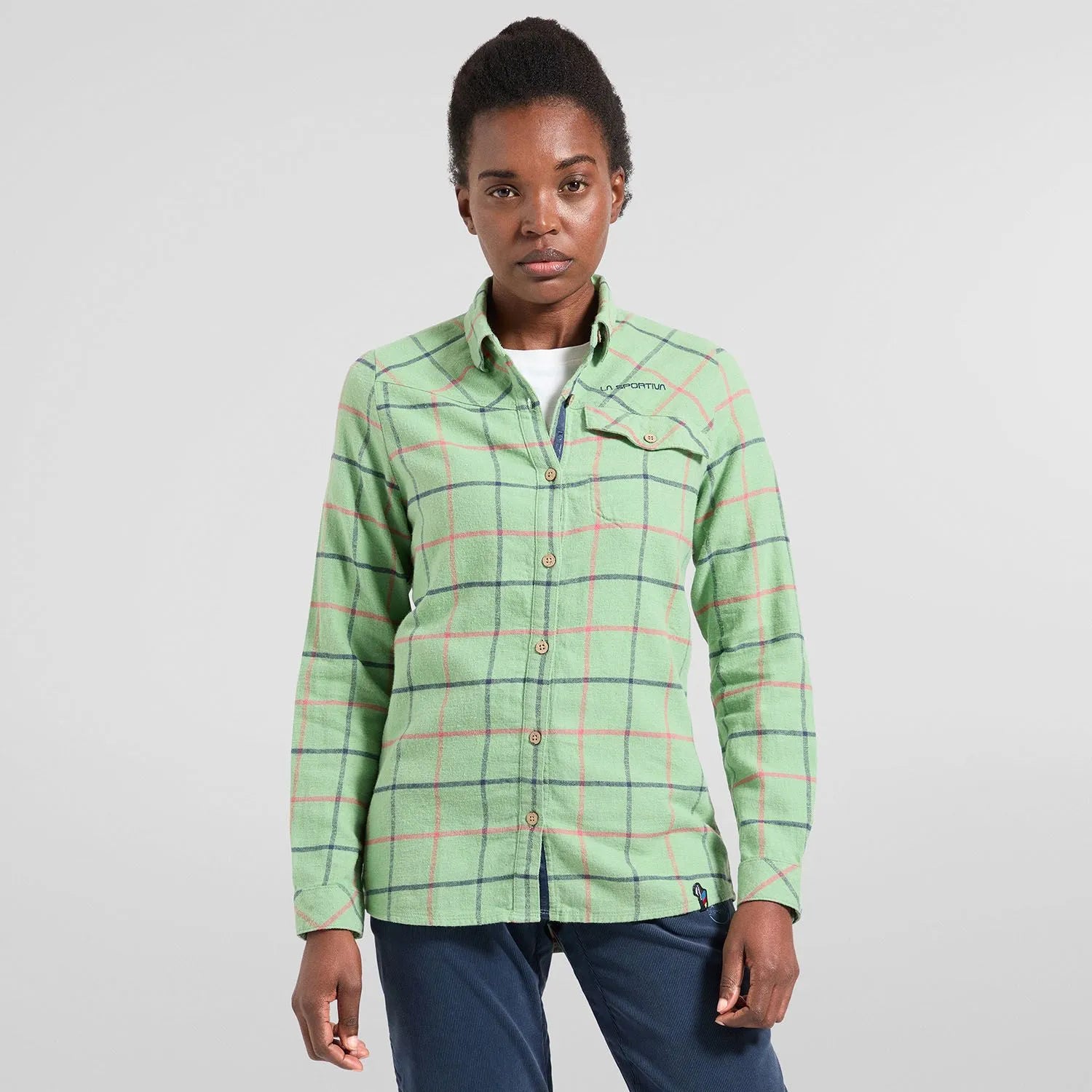 Rambler Light Flannel Shirt W  Aspen Green/Night Sky